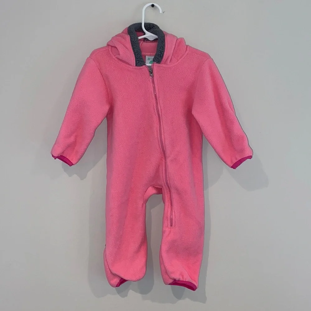 Cuddle club fleece baby bunting pink gray suit